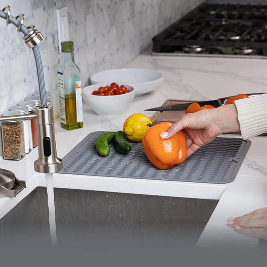 ✨Kitchen Essentials💦Kitchen Silicone Non-Slip Insulated Draining Mat