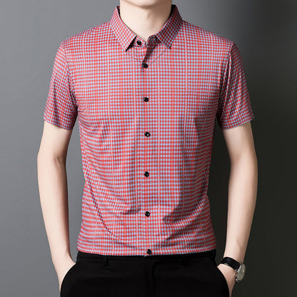 🔥2025 New Arrival🔥Men's Cooling Plaid Short Sleeve Button-Down Shirt