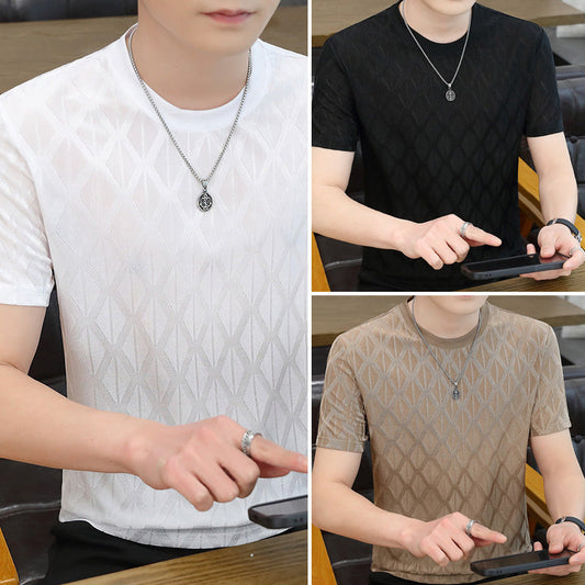 Men's Diamond Check Embossed Top