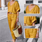 Loose V-neck Top and Pocket Pants
