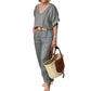 Loose V-neck Top and Pocket Pants