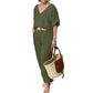 Loose V-neck Top and Pocket Pants