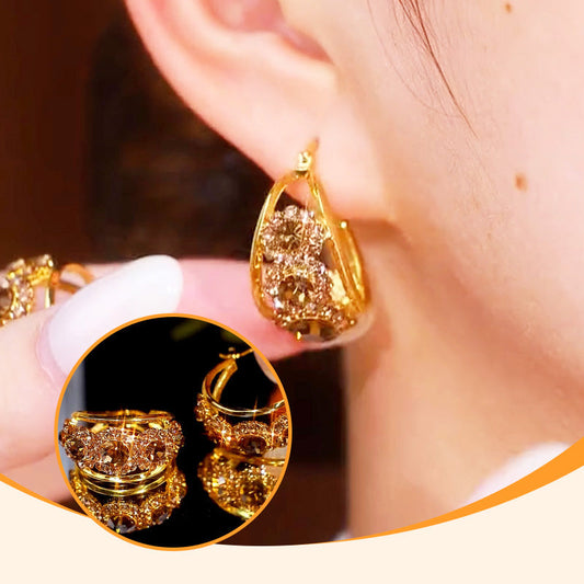 Vintage Round Metallic Statement Earrings