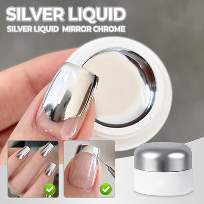🔥Buy 2 Get 3 Free💅Silver Liquid Mirror Chrome Nail Gel In Can