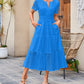🍃 50% OFF NOW!✨ Women’s Elegant V-Neck Eyelet Flowy Dress – Romantic & Breathable – Summer Essential 🌸