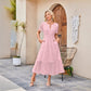 🍃 50% OFF NOW!✨ Women’s Elegant V-Neck Eyelet Flowy Dress – Romantic & Breathable – Summer Essential 🌸