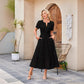 🍃 50% OFF NOW!✨ Women’s Elegant V-Neck Eyelet Flowy Dress – Romantic & Breathable – Summer Essential 🌸
