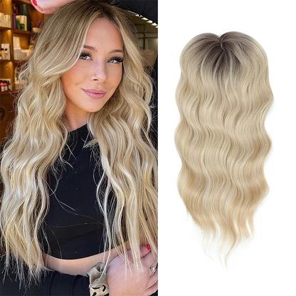 Wavy Clip-In Hair Topper with Bangs for Thinning Hair