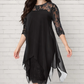 📢📢50% OFF !! ⏰Women's Elegant High-Low Hem Lace Overlay Dress🌺