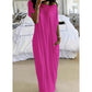 👗New Arrival🔥Women's Summer Casual Loose Solid Color Short-Sleeve Long Dress