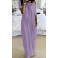 👗New Arrival🔥Women's Summer Casual Loose Solid Color Short-Sleeve Long Dress