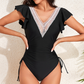 Sexy V-Neck One-Piece Swimsuit