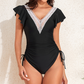 Sexy V-Neck One-Piece Swimsuit