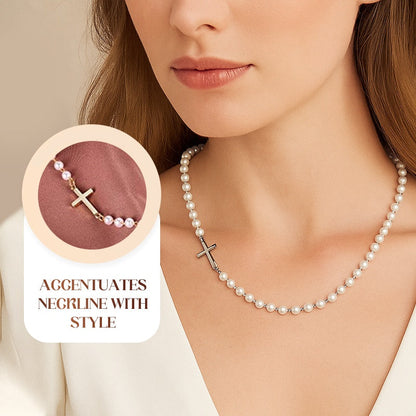 ✨Buy 1 Get 1 Free✨Women’s Elegant Cross Synthetic Pearl Necklace