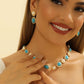 Retro Stud Earrings and Necklace Set for Women