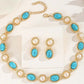Retro Stud Earrings and Necklace Set for Women