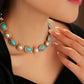 Retro Stud Earrings and Necklace Set for Women