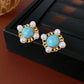 Retro Stud Earrings and Necklace Set for Women