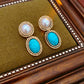 Retro Stud Earrings and Necklace Set for Women