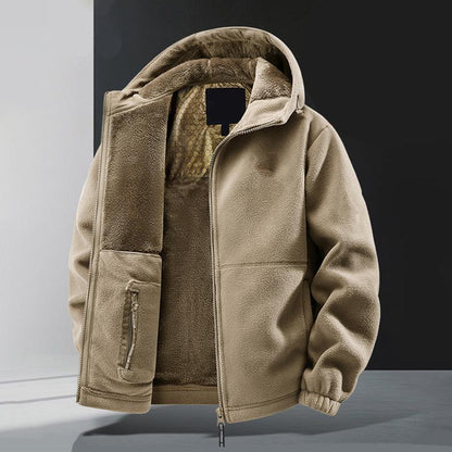 Men's Hooded Casual Warm Jacket with Zipper