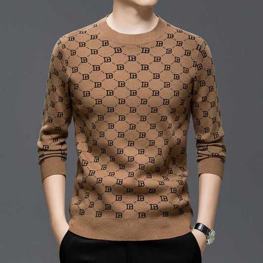 Men’s Trendy Long-Sleeve Slim Fit Pullover