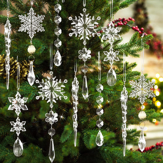 🎄Hot Sale❄️Crystal Christmas Snowflake Ornaments(18PCS)