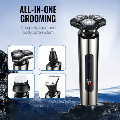 Multi Functional Electric LED Display 3-Blade Razor for Men