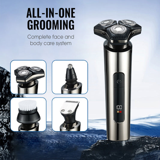 Multi Functional Electric LED Display 3-Blade Razor for Men