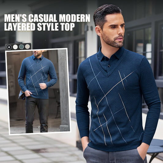 Men's Casual Modern Layered Style Top