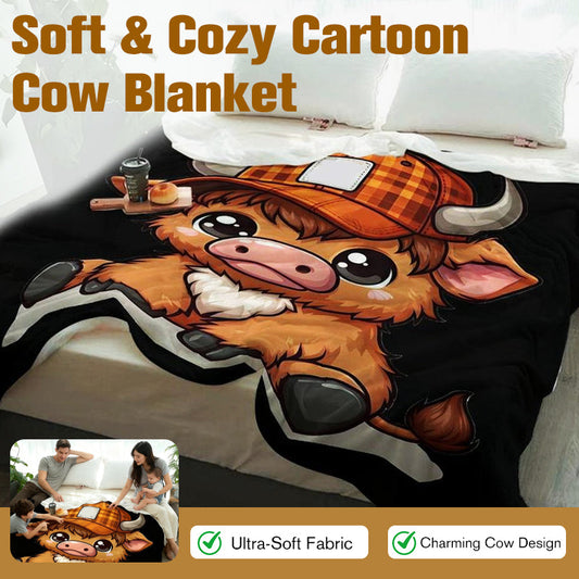 Soft & Cozy Cartoon Cow Blanket