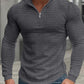 Men's Stand Collar Half-Zip Long Sleeve Sweatshirt