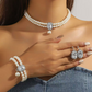 4PCS Luxury Jewelry Double Layer Faux Pearl Set