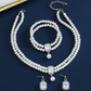 4PCS Luxury Jewelry Double Layer Faux Pearl Set