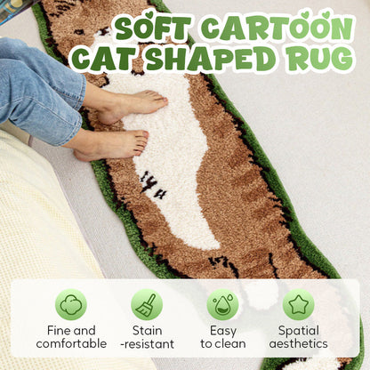 Soft Cartoon Cat Shaped Rug