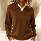 Women's Fashion Solid Color V-Neck Pullover