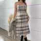 Women's Trendy Plaid Dress & Coat Two-Piece Set