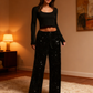 🎄Christmas Sale 49% Off🎉Women's Sequin Sparkle Wide Leg Pants with Elastic Waistband