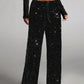 🎄Christmas Sale 49% Off🎉Women's Sequin Sparkle Wide Leg Pants with Elastic Waistband