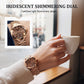 Elegant Iridescent Dial Waterproof Women's Quartz Watch
