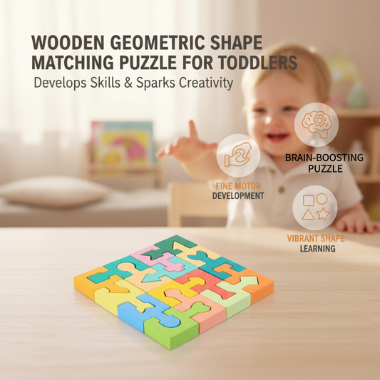 🎉Buy 2 Get 1 Free🎉Wooden Geometric Shape Matching Puzzle for Toddlers