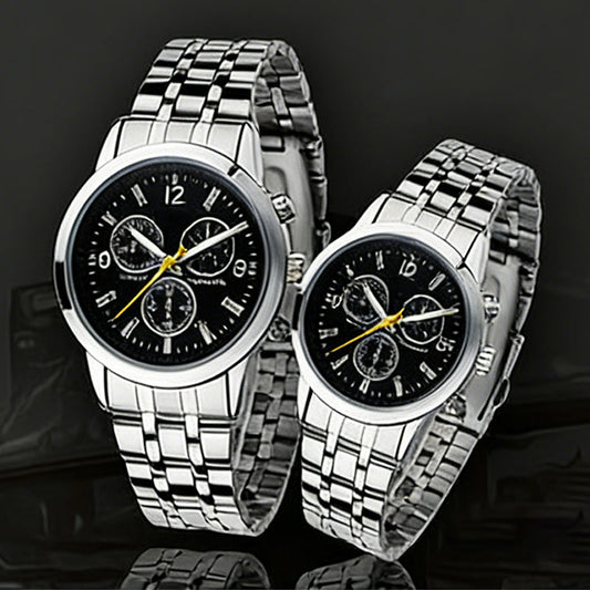 Classic 3-Eye Dial Casual Couple's Watch