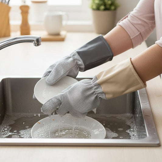Non-Scratch Waterproof Wire Dishwashing Gloves