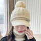 Rabbit Fur Blend Warm Knitted Hat and Neck Gaiter Set