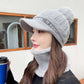 Rabbit Fur Blend Warm Knitted Hat and Neck Gaiter Set