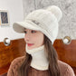 Rabbit Fur Blend Warm Knitted Hat and Neck Gaiter Set
