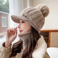Rabbit Fur Blend Warm Knitted Hat and Neck Gaiter Set