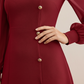 ⏳Limited-time 50% off👗Elegant Long Sleeve Dress with Asymmetrical Button Detail