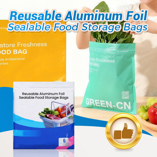 ♻️Kitchen Essentials✨Reusable Aluminum Foil Sealable Food Storage Bags