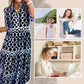 💙Women’s Geometric Print V-Neck Maxi Dress