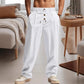 👖50% OFF!✨Men's Casual Drawstring Pants – Breathable Linen, Loose Fit & Decorative Buttons for Everyday 🍂